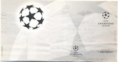 билет Real Madrid,Spain/Испания- Rosenborg BK,Norway/Норвегия 1997 match ticket