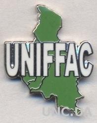 Центр.Африка, конфед.футбола,ЭМАЛЬ /UNIFFAC Central Africa football confeder.pin