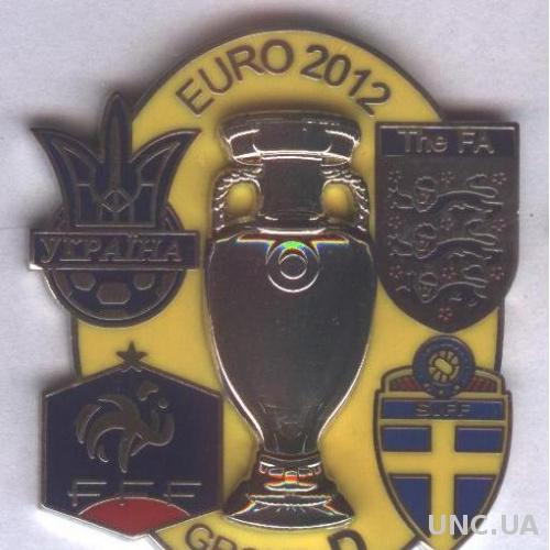 Чемпионат Европы 2012 группа D,№1,ЭМАЛЬ, уникальный'3D'знак /Euro 2012 pin badge