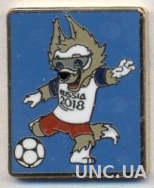 Чемпионат Мира 2018 (Россия)2 талисман,ЭМАЛЬ /World cup 2018 Russia football pin