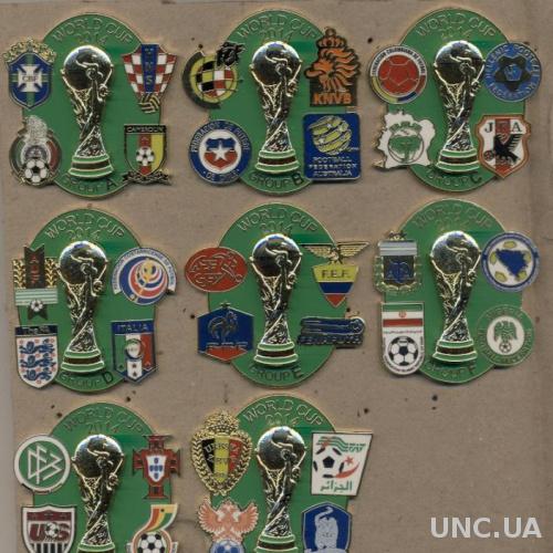 ЧМ-2014 футбол, коллекция 8 групп, ЭМАЛЬ ЭКСКЛЮЗИВ! /World cup 2014 group pin's