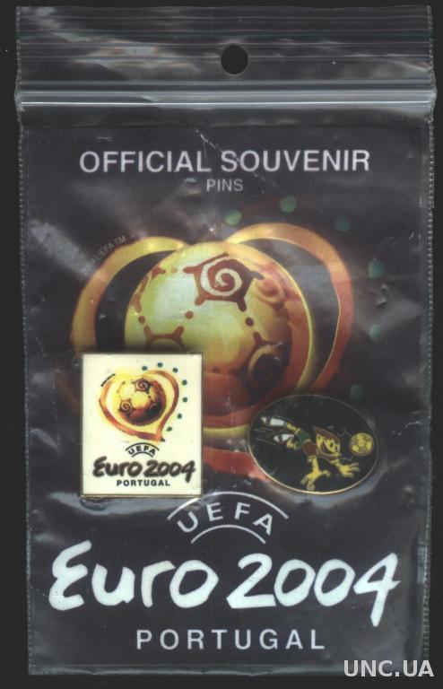 Евро-2004 (Португалия) эмблема + талисман, ЭМАЛЬ / Euro 2004 football enamel pin