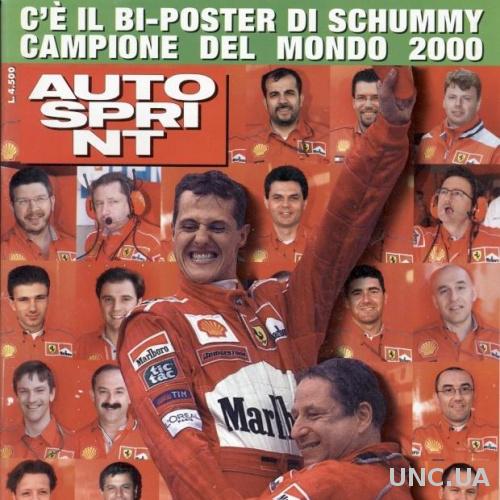 Формула-1, Автоспринт №41-2000 +poster Schumacher / Autosprint Formula-1 Italy