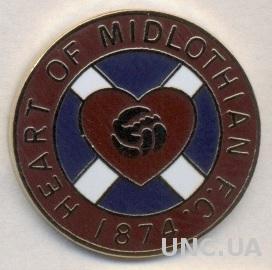 футбол.клуб Харт оф Мидлотиан (Шотланд.)2 ЭМАЛЬ /Hearts FC,Scotland football pin