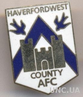 футбол.клуб Хаверфордуэст (Уэльс)2 ЭМАЛЬ / Haverfordwest County AFC, Wales badge