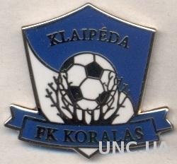 футбол.клуб Коралас (Литва) ЭМАЛЬ /Koralas Klaipeda,Lithuania football pin badge