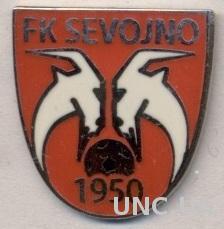 футбол.клуб Севойно (Сербия) ЭМАЛЬ / FK Sevojno,Serbia football enamel pin badge