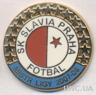 футбол.клуб Славия Прага(Чехия)2 чемпион ЭМАЛЬ /Slavia Praha,Czech football pin