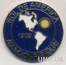 футбол.клуб Соль де Америка (Парагв.)ЭМАЛЬ /Sol de America,Paraguay football pin