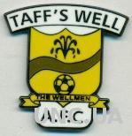 футбол.клуб Тафф'с Велл (Уэльс) ЭМАЛЬ / Taff's Well AFC,Wales football pin badge
