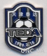 футбол.клуб Тяньцзинь ТЭДА (Китай) ЭМАЛЬ / Tianjin TEDA,China football pin badge