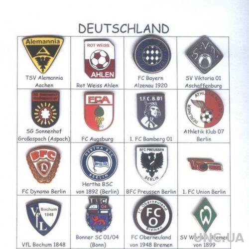 Германия, футбол,коллекция 80 клубов, ЭМАЛЬ /Germany football clubs enamel pin's
