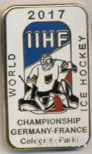 хоккей,чемп-т Мира 2017(Герм-Франц) эмблема ЭМАЛЬ /hockey World championship pin