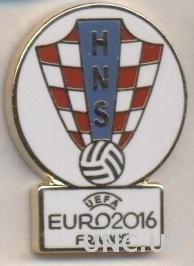 Хорватия,федерация футбола, Евро-16,ЭМАЛЬ /Croatia football federation pin badge