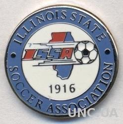 Иллинойс(США),федерация футбола,ЭМАЛЬ /Illinois,USA soccer association pin badge
