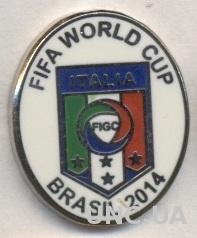 Италия, федерация футбола, №4 ЭМАЛЬ / Italy football federation enamel pin badge