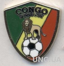 Конго, федерация футбола, ЭМАЛЬ / Congo football federation enamel pin badge