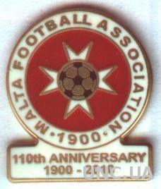 Мальта, федерация футбола,юбилей 110, ЭМАЛЬ /Malta football federation pin badge
