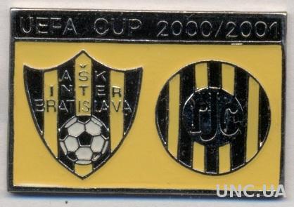 матч КУ 2000-01 Интер(Словак)-Рода(Голл) тяжмет/Inter Bratisl.-Roda JC match pin