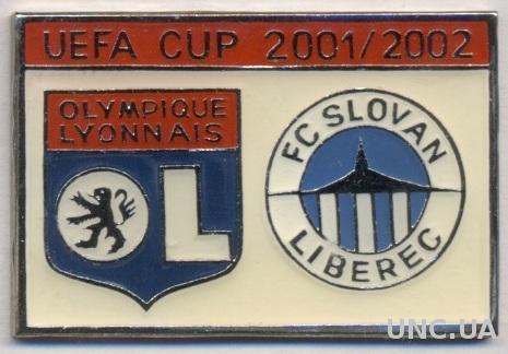 матч КУ 2001-02 Лион(Франц)-Либерец(Чех) тяжмет/Olympique Lyon-Liberec match pin