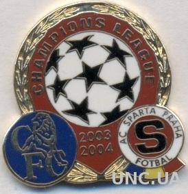 матч ЛЧ 2003-04 Челси(Англ)-Спарта(Чех) ЭМАЛЬ /Chelsea FC-Sparta,Czech match pin