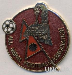Непал, федерация футбола, большой, ЭМАЛЬ / Nepal football federation pin badge