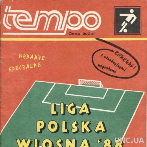 Польша, чемпионат 1987-88, спецвыпуск Tempo Liga Polska Wiosna, football Poland