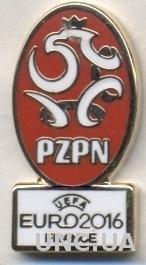Польша,федерация футбола, Евро-16,№2 ЭМАЛЬ /Poland football federation pin badge