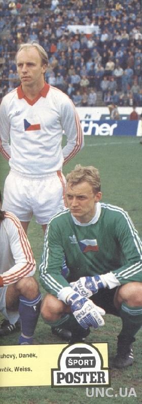 постер футбол сб.Чехословакия 1990 / Czechoslovakia football team 'Sport Poster'