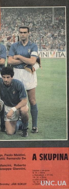 постер футбол сб.Италия 1990 Старт / Italy national football team 'Start' poster
