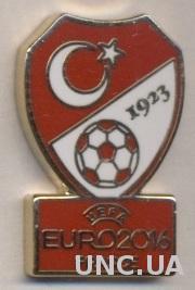 Турция, федерация футбола, Евро-16, ЭМАЛЬ / Turkey football federation pin badge