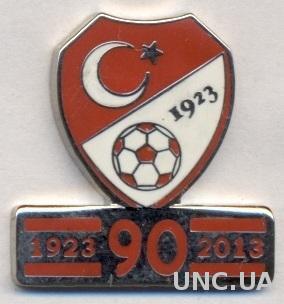 Турция, федерация футбола,юбилей 90,ЭМАЛЬ /Turkey football federation enamel pin