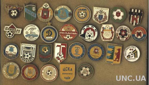 Украина, футбол, мини- коллекция клубов, 29 шт, тяжмет / Ukraine football clubs