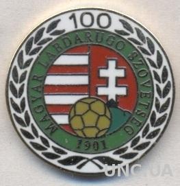 Венгрия, федерация футбола, юбилей 100,№1 ЭМАЛЬ /Hungary football federation pin