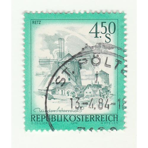 марка Австрія 4.50 s 1976 Osterreich W Pfeiler RETZ