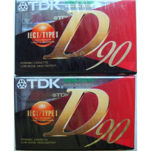 Аудиокассеты TDK D 90, 2 штуки