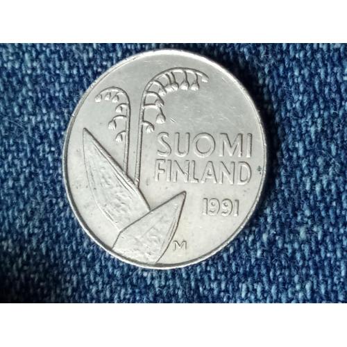 Финляндия, 10 пенни (1991 г.) Флора. Цветы. Ландыш.