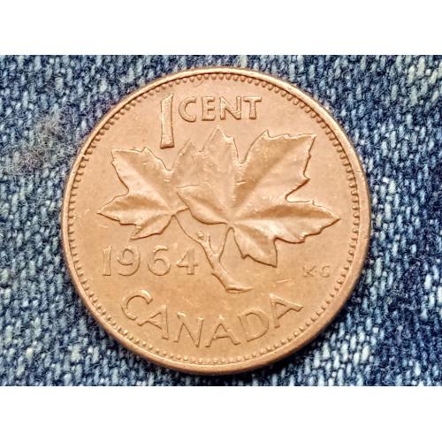 Канада, 1 цент (1964 г.) Флора. Растения. Кленовый лист.