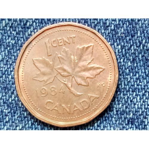 Канада, 1 цент (1984 г.) Флора. Растения. Кленовый лист.
