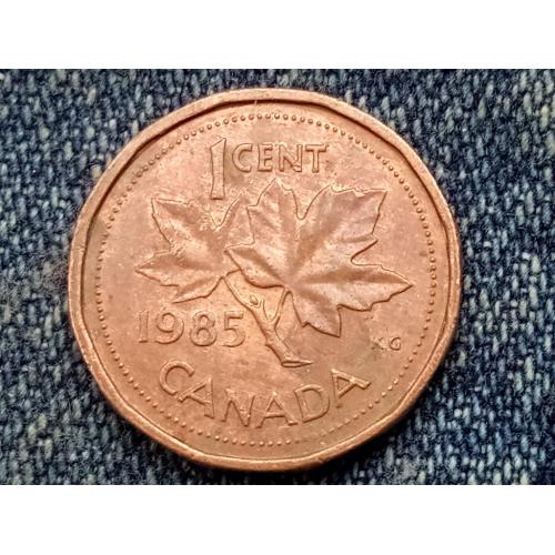 Канада, 1 цент (1985 г.) Флора. Растения. Кленовый лист.
