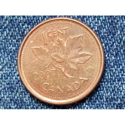 Канада, 1 цент (2007 г.) Флора. Растения. Кленовый лист.