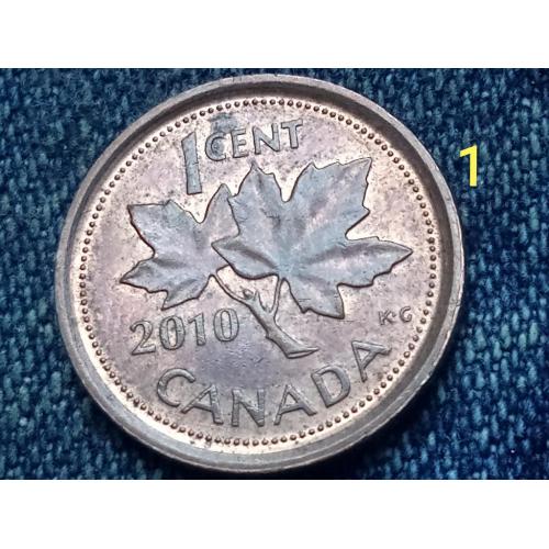 Канада, 1 цент (2010 г.) Флора. Растения. Кленовый лист.