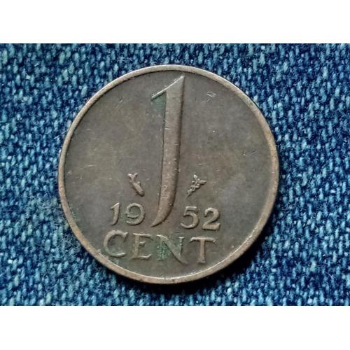 Нидерланды, 1 цент (1952 г.) Фауна. Рыба.
