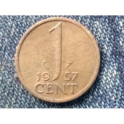 Нидерланды, 1 цент (1957 г.) Фауна. Рыба.