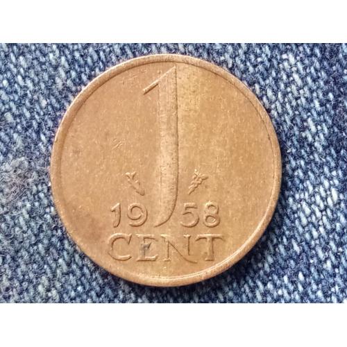 Нидерланды, 1 цент (1958 г.) Фауна. Рыба.