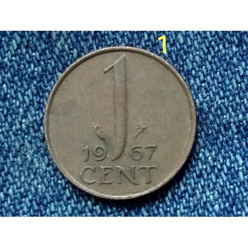 Нидерланды, 1 цент (1967 г.) Фауна. Рыба.