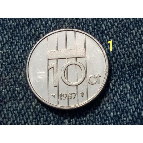 Нидерланды, 10 центов (1987 г.)