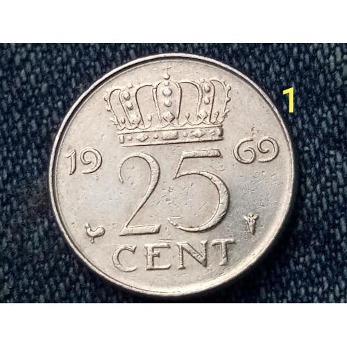 Нидерланды, 25 центов (1969 г.)