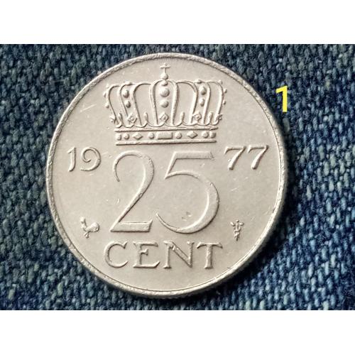 Нидерланды, 25 центов (1977 г.)