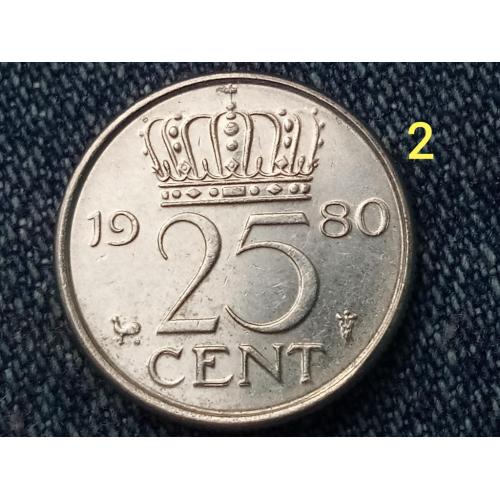 Нидерланды, 25 центов (1980 г.)